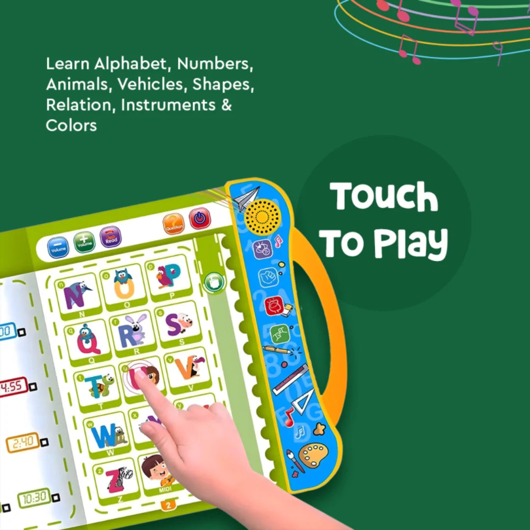 Kids Intelligence E-Book -Storio Intelligence Book Sound Book for Children, English Letters & Words Learning Book, Fun Educational Toys. Activities with Numbers, Shapes Learning Book for Toddlers