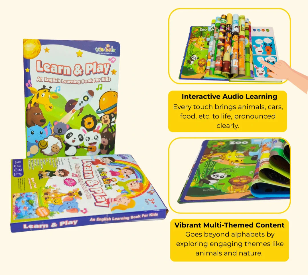 Interactive Sound Book for Toddlers β Learn Letters, Numbers, Animals & More! β Learn & Play English Educational Book with Music, Animals, Alphabet & Fun Activities Early Childhood Development