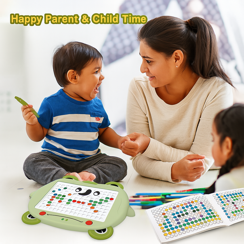 Magnetic Drawing Board for Kids, 20 Different Image Sheet with Magnetic Pen and Beads for Kids, Montessori Magnetic Dots Board for Birthday Gifts Toys for Girls Boys