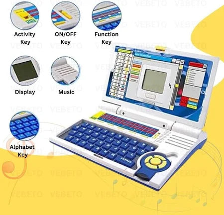 Educational Laptop for Kids w/ Mouse Games 20 Fun Computer Activity Learning Toy for 2 3 4 5 Years Boys Girls Learn Letters Words Mathematics Music Logic Memory Tool, Blue