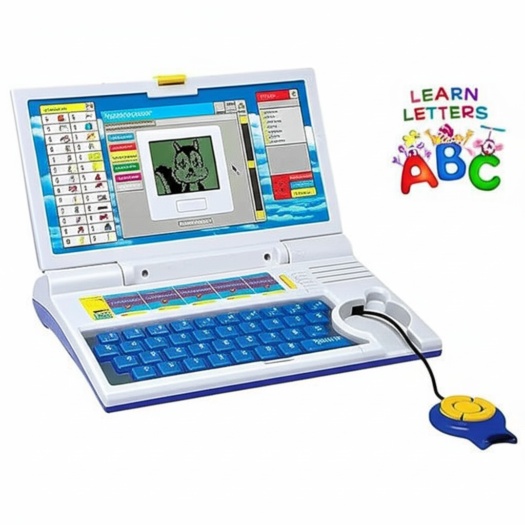 Educational Laptop for Kids w/ Mouse Games 20 Fun Computer Activity Learning Toy for 2 3 4 5 Years Boys Girls Learn Letters Words Mathematics Music Logic Memory Tool, Blue