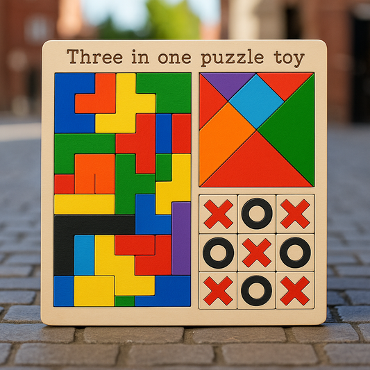 3-in-1 Wooden Puzzle Set – Boost Brainpower While Having Fun!