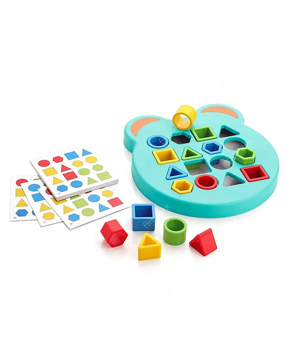 Shape Matching Game Color Sensory Educational Toy, Children Puzzles Geometric Shape Quick Matching Board, Color & Shapes Puzzles Learning Games Toy for Kids (2 Players)