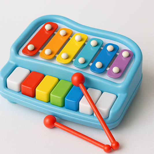 Cable World 2 in 1 Musical Xylophone and Mini Piano for Kids - Educational Musical Instruments Toy Set for Babies, Non-Battery- Assorted Color (Big)