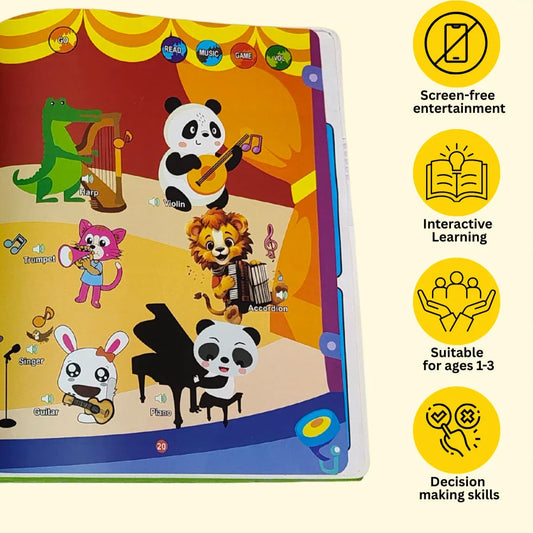 Interactive Sound Book for Toddlers – Learn Letters, Numbers, Animals & More! – Learn & Play English Educational Book with Music, Animals, Alphabet & Fun Activities Early Childhood Development