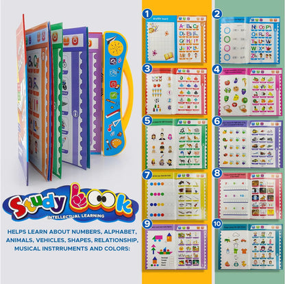 Kids Intelligence E-Book -Storio Intelligence Book Sound Book for Children, English Letters & Words Learning Book, Fun Educational Toys. Activities with Numbers, Shapes Learning Book for Toddlers