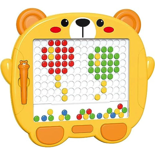 Magnetic Drawing Board for Kids, 20 Different Image Sheet with Magnetic Pen and Beads for Kids, Montessori Magnetic Dots Board for Birthday Gifts Toys for Girls Boys