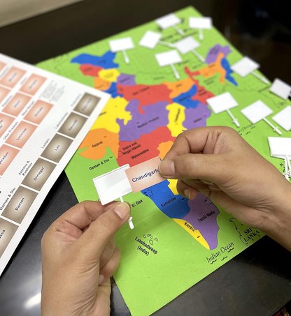 World Map Puzzle with Capital Flags & Stickers/Educational Activity Jigsaw Puzzle for Kids /Return Gift/Birthday Gift (75 Pieces)