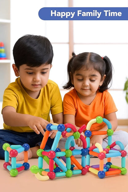Magnetic Sticks Building Blocks For Kids Toys For Girls Magnetic Toys For Boys Age 3+ Year 4-14 Old Educational Stem Learning Magnet Stick With Balls Game Set (25 Pcs),Multicolor