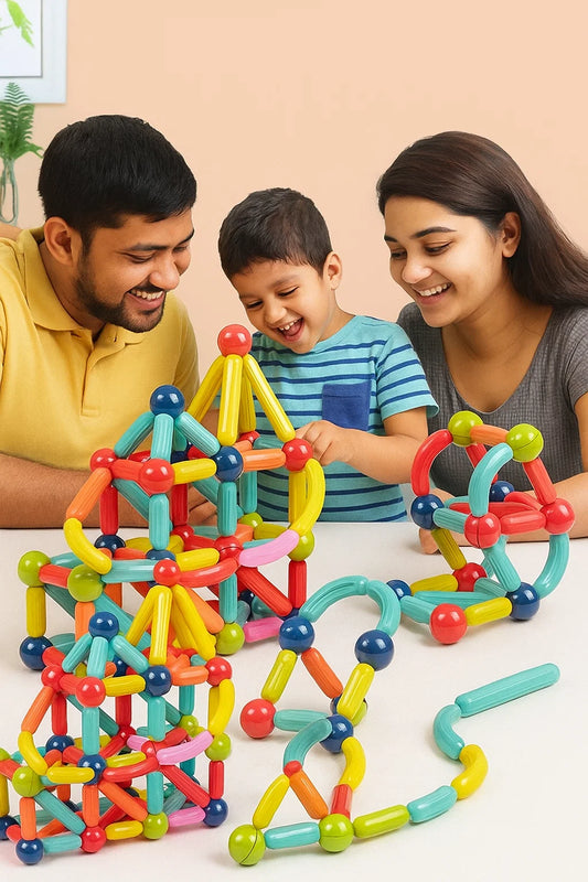 Magnetic Sticks Building Blocks For Kids Toys For Girls Magnetic Toys For Boys Age 3+ Year 4-14 Old Educational Stem Learning Magnet Stick With Balls Game Set (25 Pcs),Multicolor