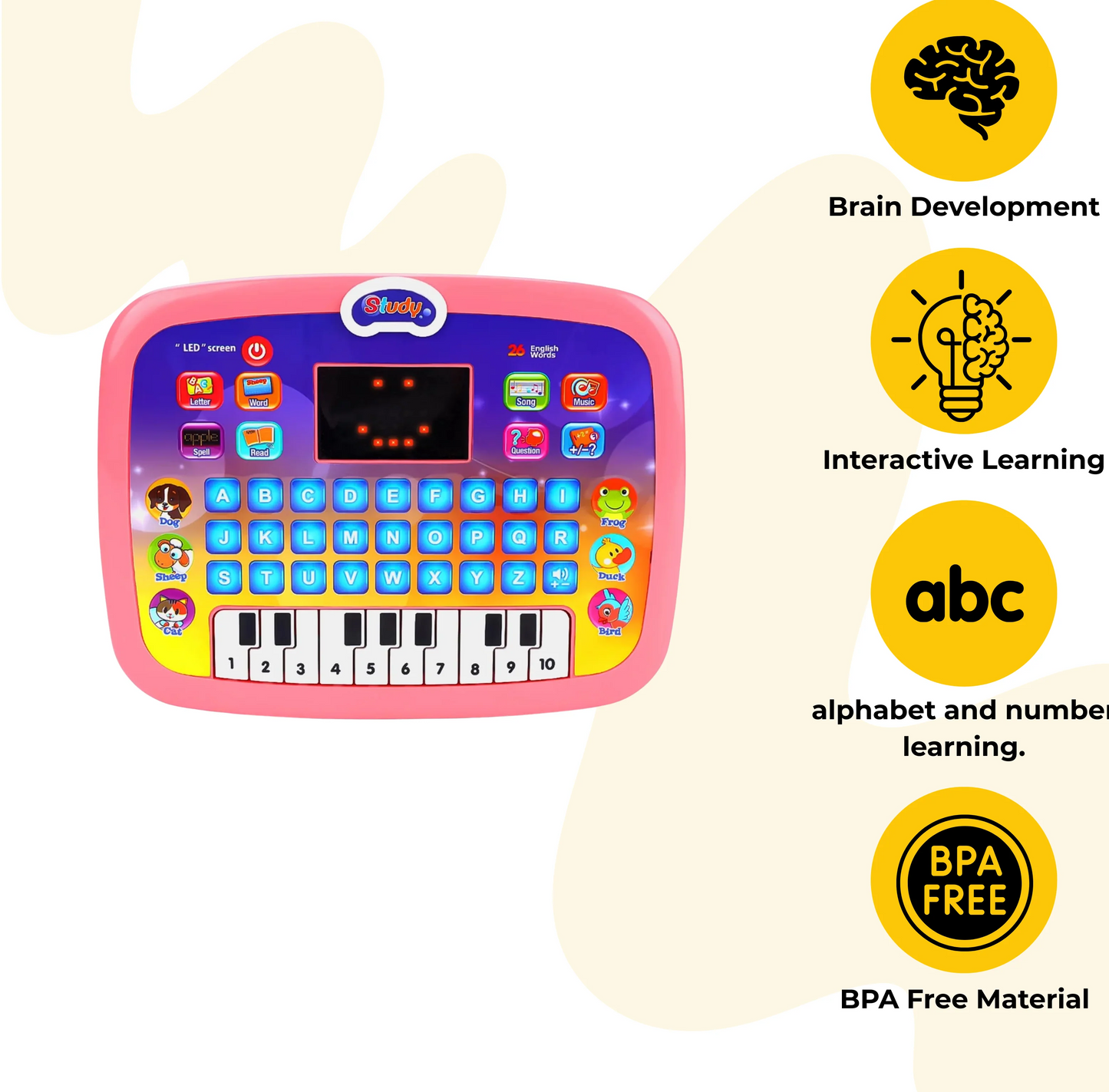 Kids Educational Tablet -Computer with Music and Fun Activities, Engaging Learning Toy for Toddlers| Ideal Educational Laptop with Games, Colorful